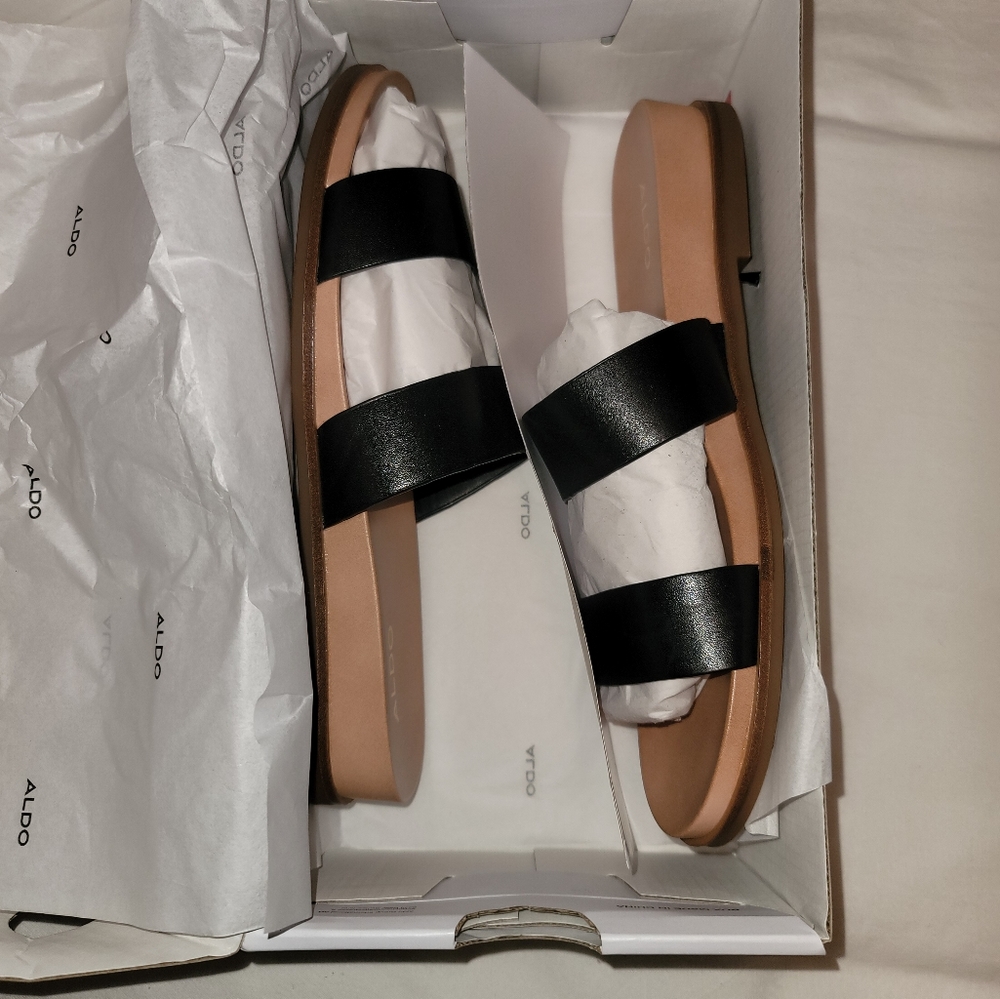 Aldo brand new with box black leather smooth